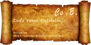 Csöndes Baldvin névjegykártya
